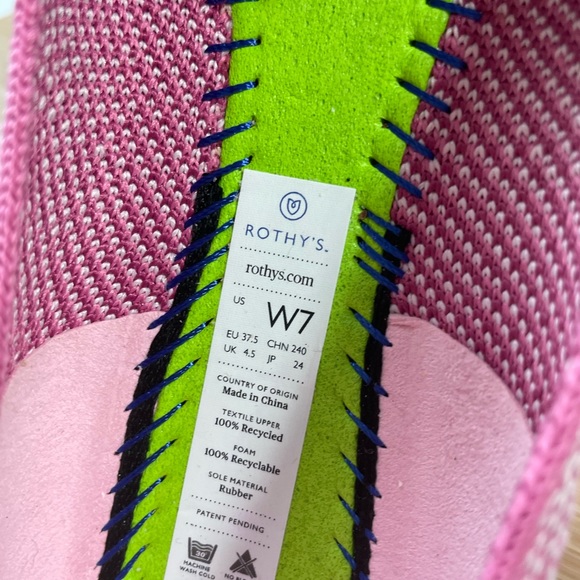 Rothy's Pink Point Plaid - just one left Shoe Sz W7 (right shoe not included) - Picture 7 of 7